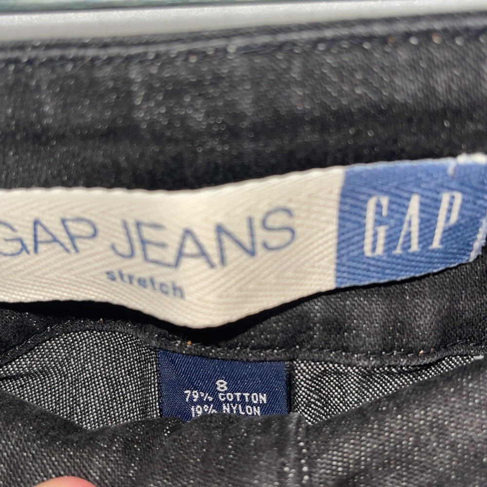 Gap Jeans Stretch Black‎ Flare legs women's junior's sz 8 - Picture 4 of 5